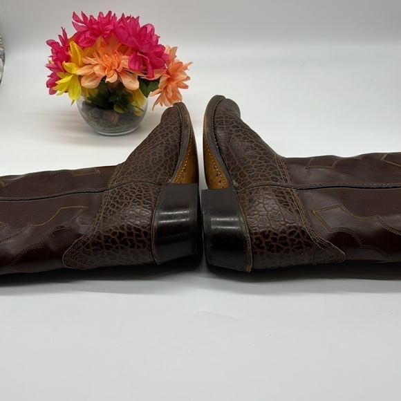 Acme Brown Leather Cowboy Boots Size 11 D COW5759 - Picture 4 of 7